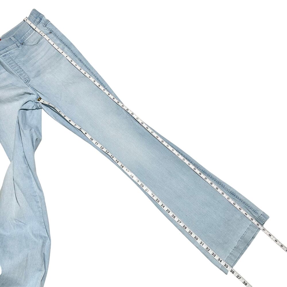 Spanx | Women | Light Wash Flare Leg High Rise Denim Stretch Pants | XL Tall - Picture 5 of 14
